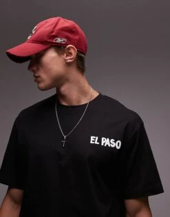 Topman Premium Oversized Fit T-shirt With Front And Back Painted Print In Black For Men -Daily Wardrobe Shop 207324584 3