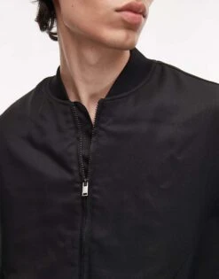 Topman Lightweight Bomber Jacket In Black For Men -Daily Wardrobe Shop 207334605 4