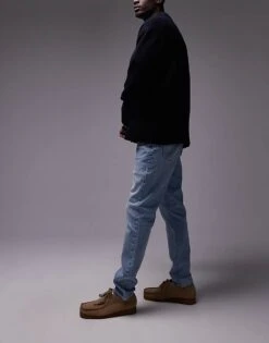 Topman Stretch Skinny Jeans In Light Wash Blue For Men Light Blue -Daily Wardrobe Shop 207375854 3