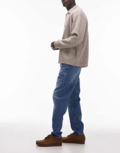 Topman Stretch Taper Jeans In Mid Wash Blue For Men 10 Topman Stretch Taper Jeans In Mid Wash Blue For Men -Daily Wardrobe Shop 207375862 3