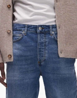 Topman Stretch Taper Jeans In Mid Wash Blue For Men 12 Topman Stretch Taper Jeans In Mid Wash Blue For Men -Daily Wardrobe Shop 207375862 5