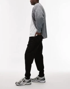 Topman Stretch Taper Jeans In Black For Men -Daily Wardrobe Shop 207375870 3