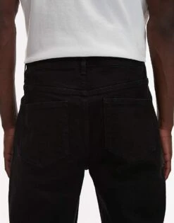 Topman Stretch Taper Jeans In Black For Men -Daily Wardrobe Shop 207375870 4