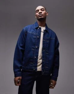 Topman Denim Jacket In Raw Blue For Men -Daily Wardrobe Shop 207385195 1 rawblue 1