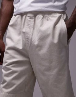 Topman Washed Cotton Short In Neutral For Men Stone -Daily Wardrobe Shop 207394635 5