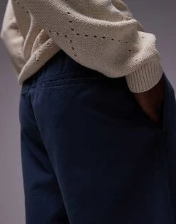 Topman Washed Cotton Short In Blue For Men Mid Blue -Daily Wardrobe Shop 207394642 4