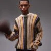 Topman Knitted Stripe Jumper In Multi Stripe For Men -Daily Wardrobe Shop 207398763 1 multi