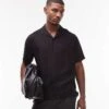 Topman Short Sleeve Shirt In Black For Men -Daily Wardrobe Shop 207399142 1 black