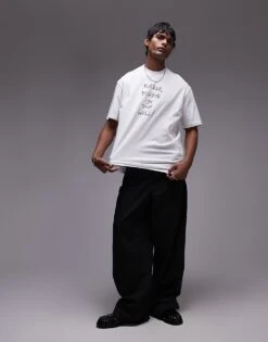 Topman Oversized Fit T-shirt With Mirror Mirror Embroidery In White For Men 10 Topman Oversized Fit T-shirt With Mirror Mirror Embroidery In White For Men -Daily Wardrobe Shop 207401994 4