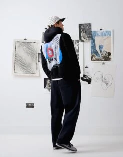 Topman X Becky Baier Oversized Fit Hoodie With Front And Back Patch Print And Embroidery In Black For Men Washed Black -Daily Wardrobe Shop 207433891 1 washedblack 1