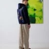 Topman X Alice Hartley Oversized Fit Hoodie With Front And Back Floral Embroidery In Navy For Men -Daily Wardrobe Shop 207433946 1 navy