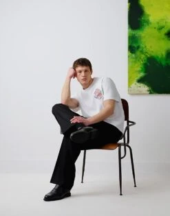 Topman X Alice Hartley Premium Heavyweight Oversized Fit T-shirt With Front And Back Floral Embroidery In White For Men -Daily Wardrobe Shop 207433959 1 white 1