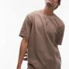 Topman Oversized Fit T-shirt In Brown For Men -Daily Wardrobe Shop 207461998 1 brown