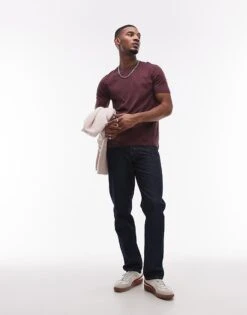 Topman Regular Fit T-shirt In Brown For Men -Daily Wardrobe Shop 207462006 3