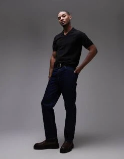 Topman Short Sleeve Knitted Open Revere Shirt In Black For Men -Daily Wardrobe Shop 207466662 4