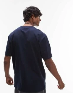 Topman Oversized Fit T-shirt In Navy For Men -Daily Wardrobe Shop 207472541 4