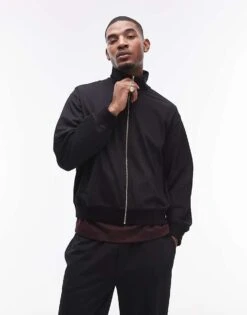 Topman Micro Waffle Tracksuit In Black 8 Topman Micro Waffle Tracksuit In Black -Daily Wardrobe Shop 207511185 1 black