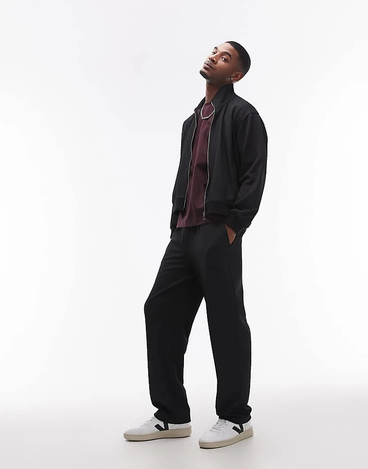 Topman Micro Waffle Tracksuit In Black 4 Topman Micro Waffle Tracksuit In Black - Image 2