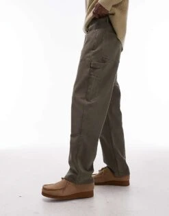 Topman Twill Carpenter Trouser In Black For Men