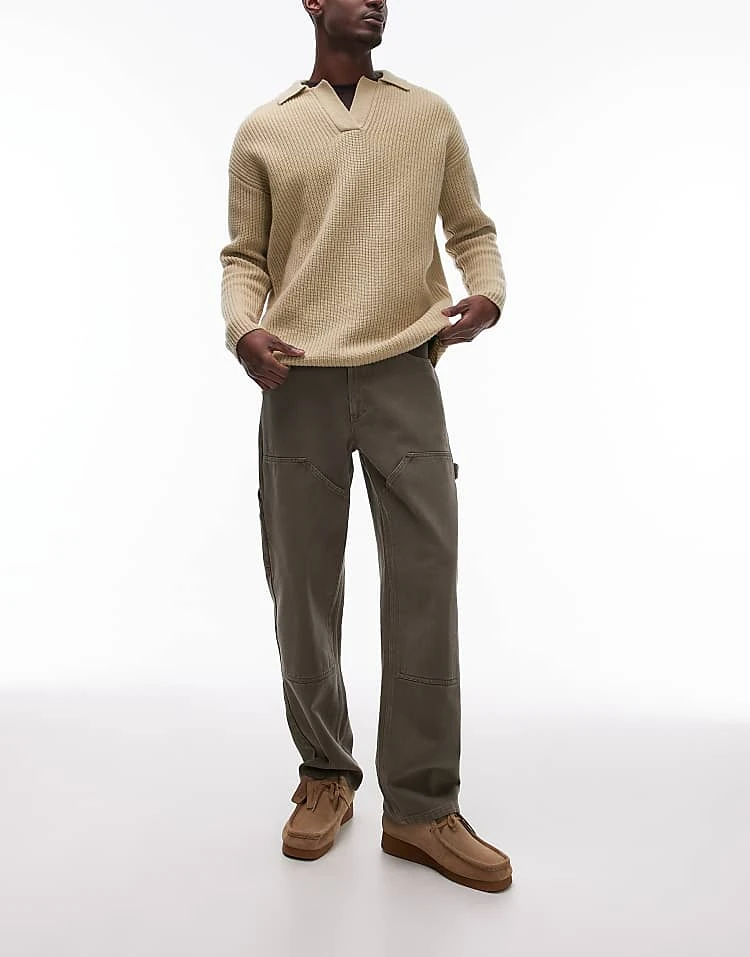 Topman Twill Carpenter Trouser In Black For Men 4 Topman Twill Carpenter Trouser In Black For Men - Image 2