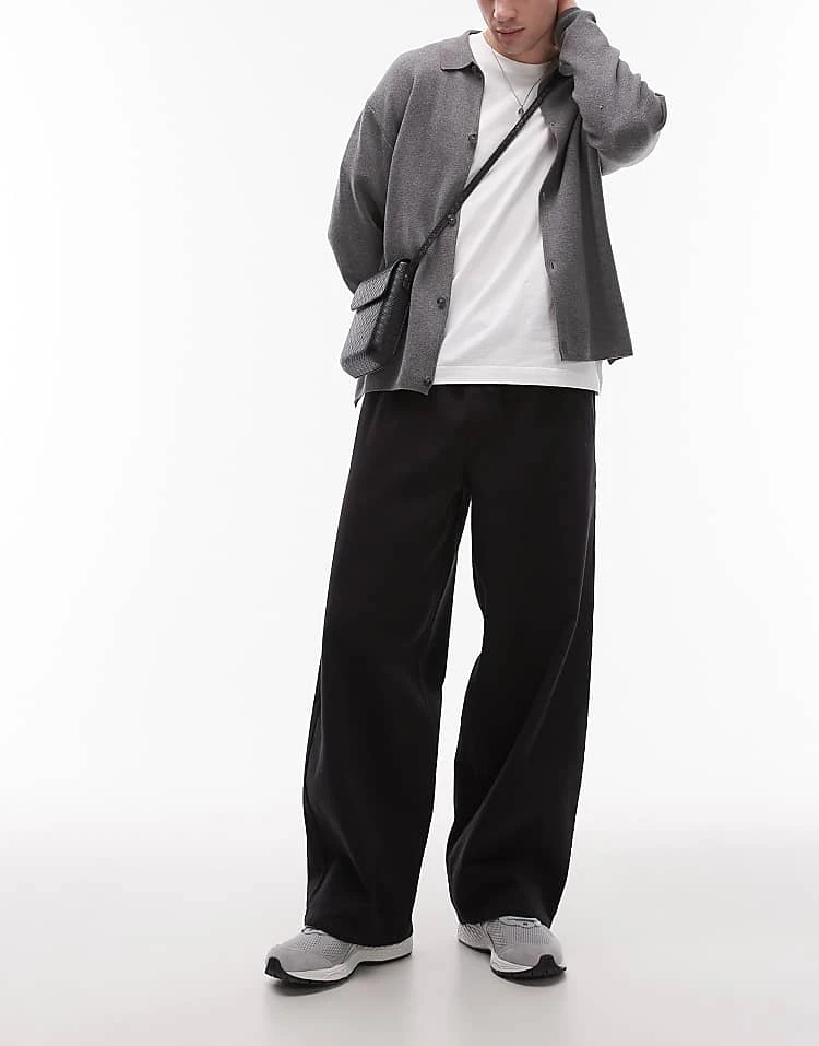 Topman Twill Pull On Trousers In Washed Black For Men 8 Topman Twill Pull On Trousers In Washed Black For Men - Image 6