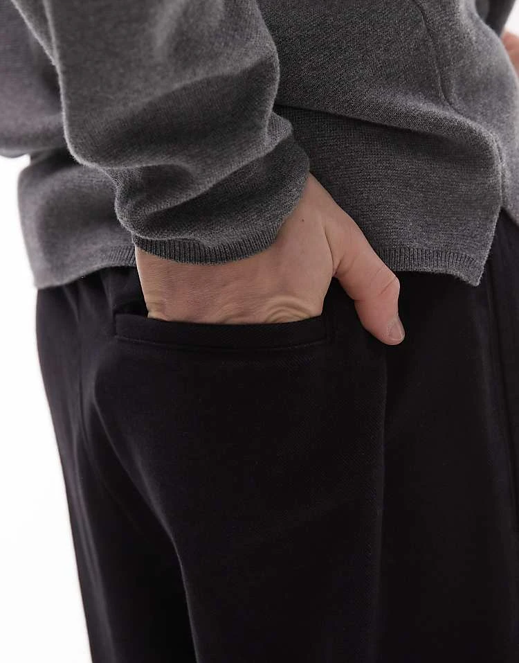 Topman Twill Pull On Trousers In Washed Black For Men 6 Topman Twill Pull On Trousers In Washed Black For Men - Image 4