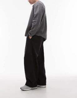 Topman Twill Pull On Trousers In Washed Black For Men 12 Topman Twill Pull On Trousers In Washed Black For Men -Daily Wardrobe Shop 207519923 5