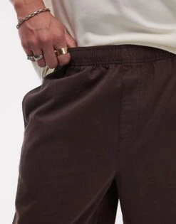 Topman Washed Cotton Shorts In Brown For Men 10 Topman Washed Cotton Shorts In Brown For Men -Daily Wardrobe Shop 207519937 3