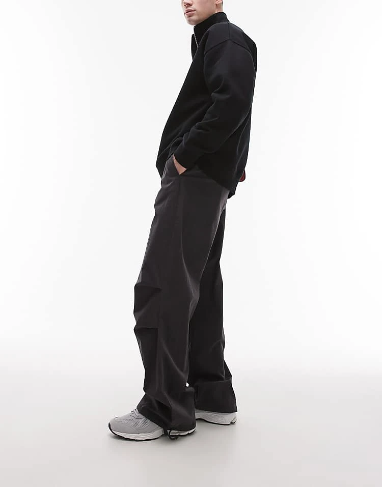 Topman Twill Washed Trousers In Grey For Men 3 Topman Twill Washed Trousers In Grey For Men