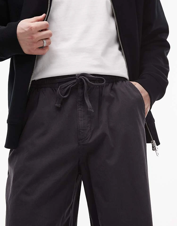 Topman Twill Washed Trousers In Grey For Men 7 Topman Twill Washed Trousers In Grey For Men - Image 5