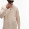 Topman Relaxed Fit Jumper In Oatmeal For Men -Daily Wardrobe Shop 207595888 1 oatmeal