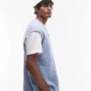Topman Relaxed Fit Vest In Light Blue For Men -Daily Wardrobe Shop 207596673 1 lightblue