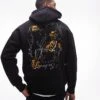 Topman Oversized Fit Hoodie With Front And Back Roses Scribbles Print In Black For Men -Daily Wardrobe Shop 207621443 1 black