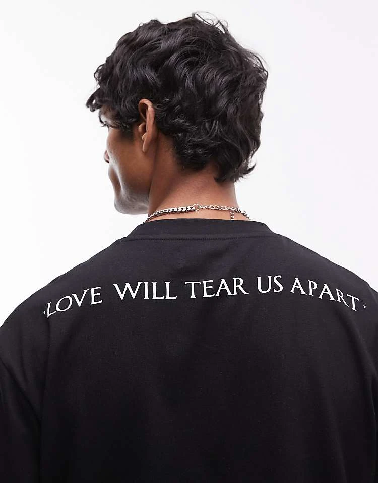 Topman Premium Oversized Fit T-shirt With Front And Back Joy Division Print In Black For Men 4 Topman Premium Oversized Fit T-shirt With Front And Back Joy Division Print In Black For Men - Image 2