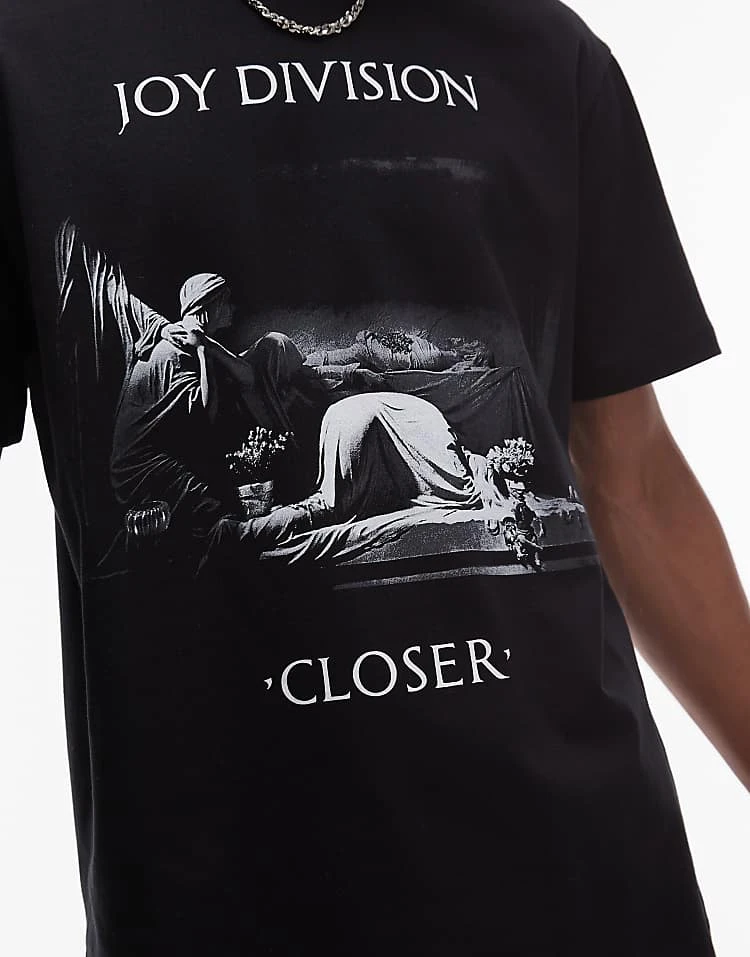 Topman Premium Oversized Fit T-shirt With Front And Back Joy Division Print In Black For Men 5 Topman Premium Oversized Fit T-shirt With Front And Back Joy Division Print In Black For Men - Image 3