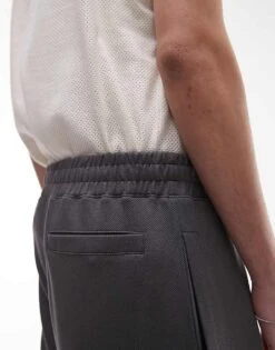 Topman Premium Straight Fit Twill Jogger In Charcoal For Men -Daily Wardrobe Shop 207695412 5