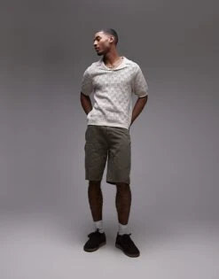 Topman Crochet Pattern Polo In Stone For Men 9 Topman Crochet Pattern Polo In Stone For Men -Daily Wardrobe Shop 207702195 3