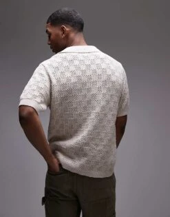 Topman Crochet Pattern Polo In Stone For Men 10 Topman Crochet Pattern Polo In Stone For Men -Daily Wardrobe Shop 207702195 4
