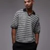 Topman Knitted Stripe Polo In Monochrome For Men -Daily Wardrobe Shop 207702211 1 monochrome