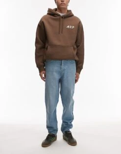 Topman Rigid Taper Jean In Light Wash Blue For Men