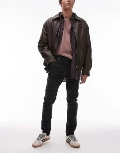 Topman Stretch Skinny Jean In Washed Black For Men -Daily Wardrobe Shop 207710511 1 washedblack 1