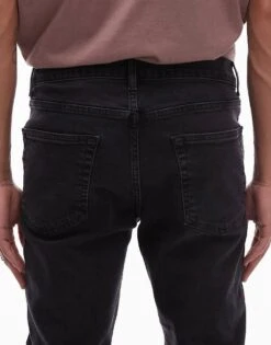 Topman Stretch Skinny Jean In Washed Black For Men -Daily Wardrobe Shop 207710511 4