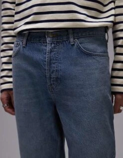 Topman Rigid Taper Jean In Mid Wash For Men -Daily Wardrobe Shop 207710527 5