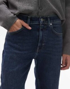 Topman Stretch Slim Jean In Dark Wash Blue For Men Mid Wash Blue -Daily Wardrobe Shop 207710557 5
