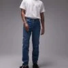 Topman Stretch Taper Jean In Mid Wash Blue For Men