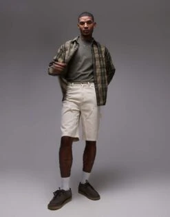 Topman Carpenter Short In Ecru For Men