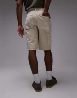 Topman Carpenter Short In Ecru For Men 10 Topman Carpenter Short In Ecru For Men -Daily Wardrobe Shop 207742971 3