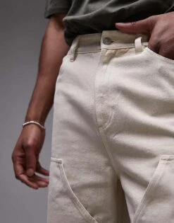 Topman Carpenter Short In Ecru For Men 11 Topman Carpenter Short In Ecru For Men -Daily Wardrobe Shop 207742971 4