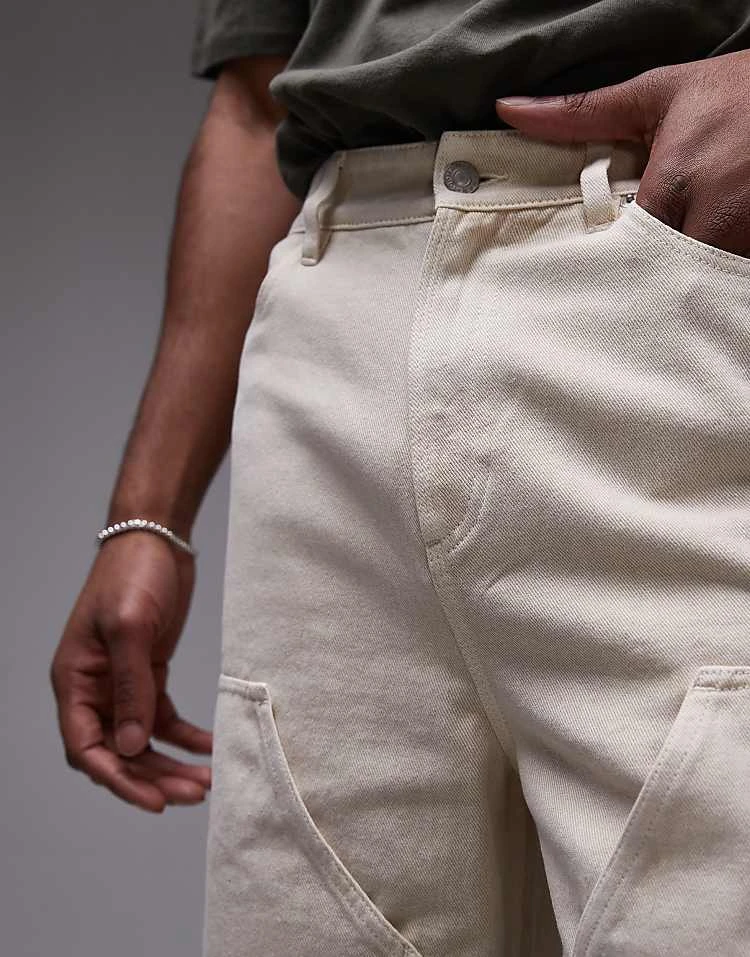 Topman Carpenter Short In Ecru For Men 6 Topman Carpenter Short In Ecru For Men - Image 4