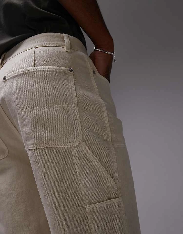 Topman Carpenter Short In Ecru For Men 7 Topman Carpenter Short In Ecru For Men - Image 5